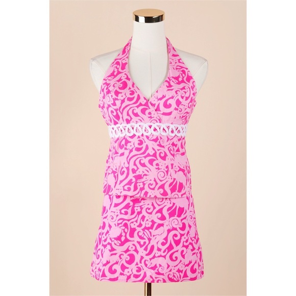Sz 4 Lilly Pulitzer Princess Pink Halter Top & Wrap Skirt Matching Set GUC - Picture 1 of 7